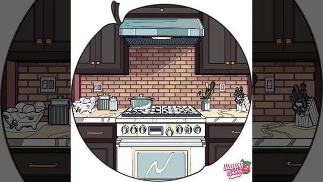 #Раскраска Happy Color. #Интерьер кухни смотреть онлайн