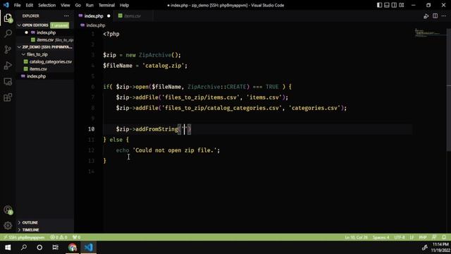 How to create a zip file in php смотреть онлайн