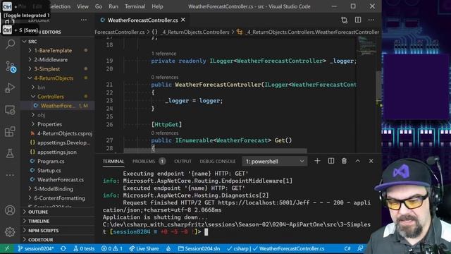 C# with CSharpFritz S2 E4 - APIs with ASP.NET Core смотреть онлайн