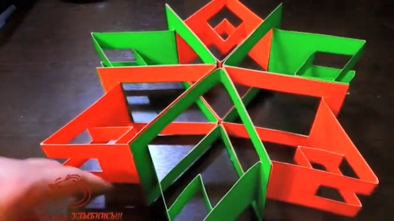 Необычная снежинка-звезда из картона | Новогодние украшения | Christmas DIY | how to fold snowflake смотреть онлайн