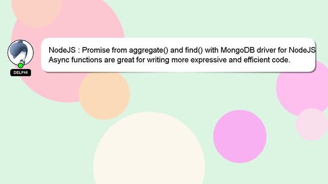 NodeJS : Promise from aggregate() and find() with MongoDB driver for NodeJS смотреть онлайн