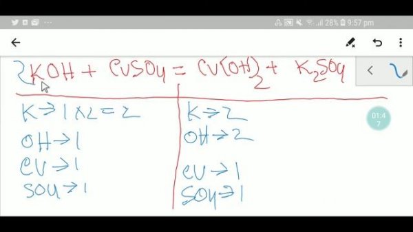KOH +CuSO4 =Cu(OH)2 +K2SO4 Balanced Equation||Potassium hydroxide+Cupper sulphate Balanced Equation