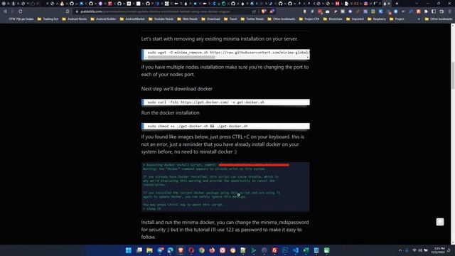 MINIMA incentivized testnet install / update using Docker смотреть онлайн