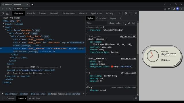 Analog & Digital Clock Using HTML CSS & JavaScript смотреть онлайн