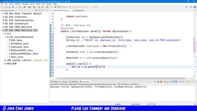 DAO Retrieve All | DAO Tutorial for Beginners смотреть онлайн