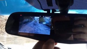 Видеорегистратор в зеркале ! С камерой парковки! Включаем и показываем