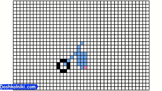 ?️ Рисунок по клеточкам Мотоцикл, транспорт. Урок рисования для детей смотреть онлайн
