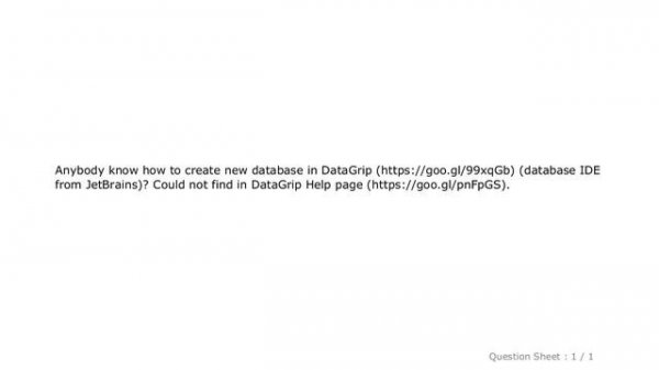 MySQL : Creating new database in DataGrip JetBrains