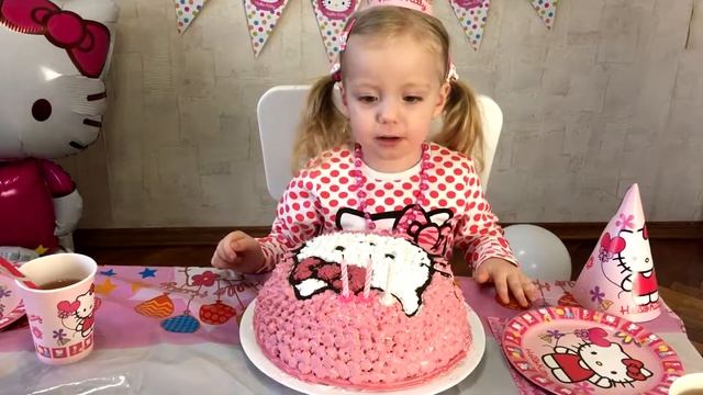 3 годика Николь. День рождение в стиле Hello Kitty смотреть онлайн