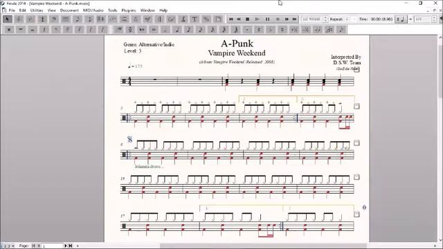 Drum Score World (Sample) - Vampire Weekend - A Punk смотреть онлайн