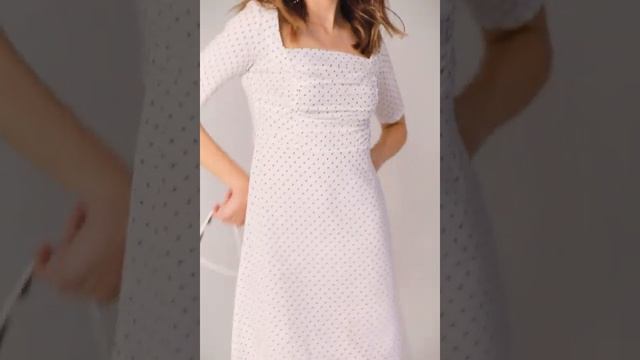 Короткое платье в черный горошек смотреть онлайн