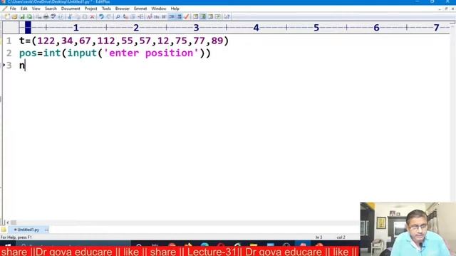 Lecture -31: Python Programming || Tuple || count() || index() || sorted() Methods смотреть онлайн