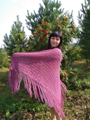 МК Узор для шали крючком  (crochet shawl pattern)