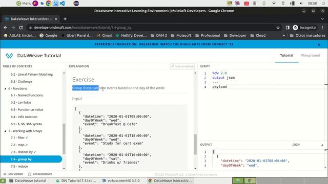 DataWeave Playground Walkthrough 7.4 The groupBy Function DW Benginners SF - Mulesoft - Dataweave смотреть онлайн