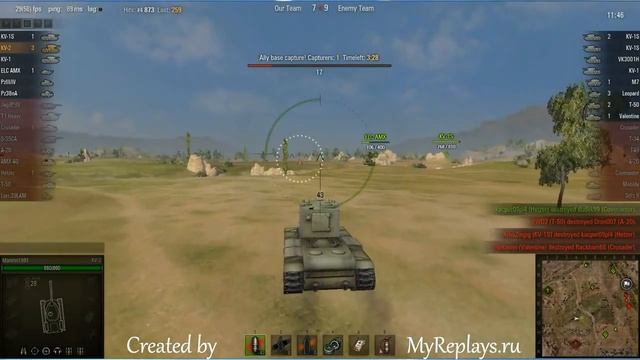 WOT: Steppes - KV-2 - 9 frags - смотреть онлайн