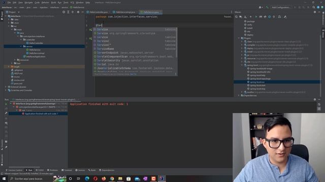 Spring Boot: Inyección de dependencias usando interfaces y Spring Profile смотреть онлайн