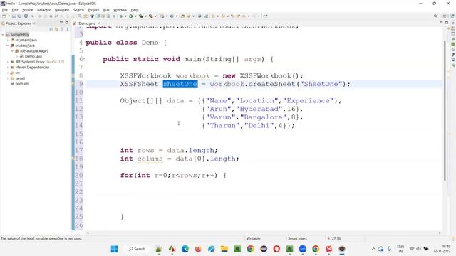 Writing data into Excel Files using POI API (Apache POI API - Part 6) смотреть онлайн