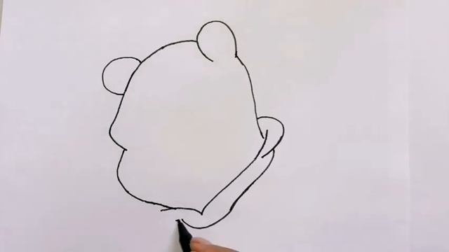 Как нарисовать голову Винни Пуха. смотреть онлайн