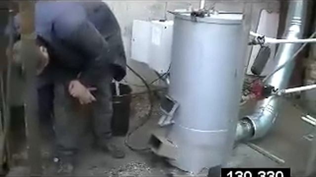 Монтаж котла 55кВт на отработанном масле (отработке) . Отопление СТО. смотреть онлайн