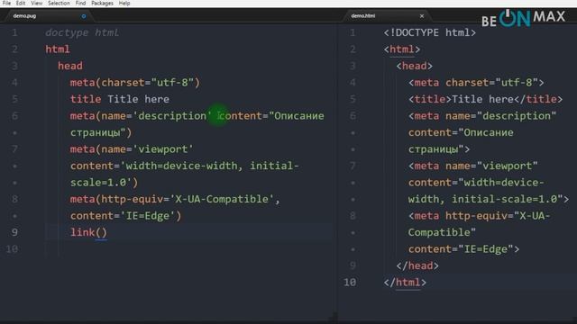 Шаблонизатор PUG/JADE для HTML | Урок #7. Создание базовой структуры HTML-документа смотреть онлайн