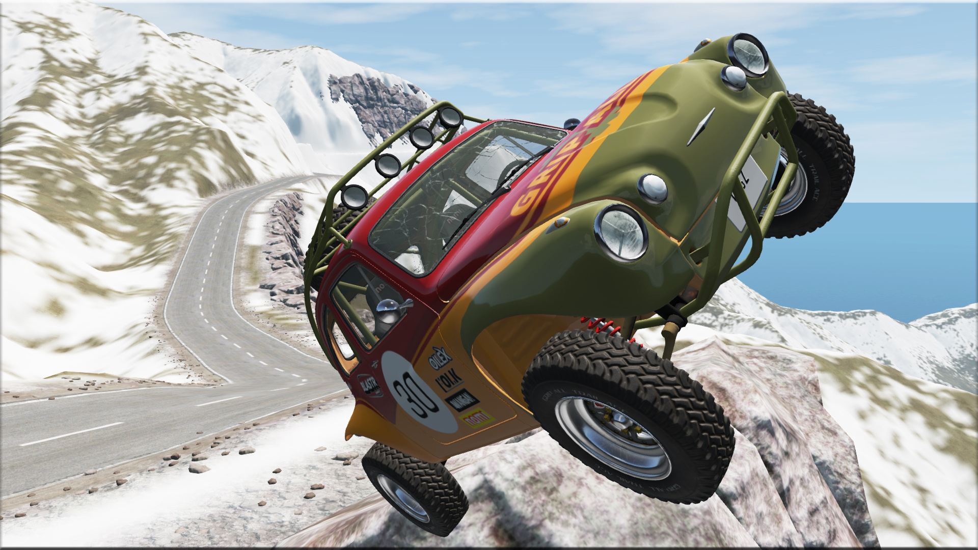 Beamng drive - скоростные автомобили прыгают с горы | HITGAMEZ