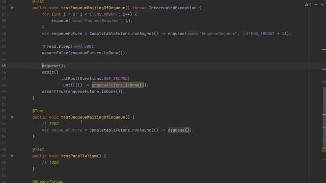 Самодельный BlockingQueue (2 решения) смотреть онлайн
