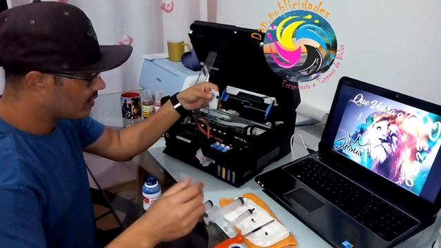 ( Tutorial ) Fazendo a troca de tinta da Epson L3150/3110 para tinta sublimática смотреть онлайн