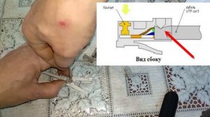 Как обжать разъём RJ45 на интернет LAN кабель, без СПЕЦИАЛЬНОГО ИНСТРУМЕНТА!