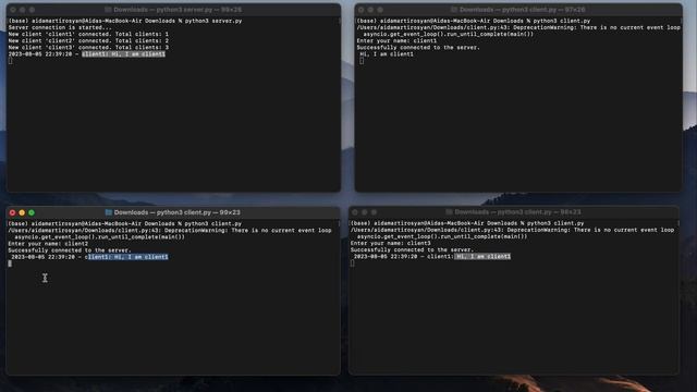 Asynchronous Chat Server and Client Demo using asyncio and websockets Python libraries смотреть онлайн