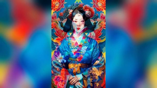 AI Art: Artistic Portraits of Asian Women in Floral Style смотреть онлайн
