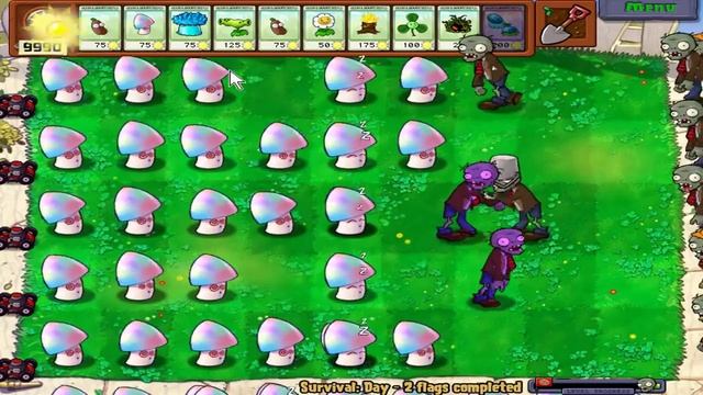 Plants vs Zombies Hak - 99 Hypno Shroom vs All ZOmbies смотреть онлайн