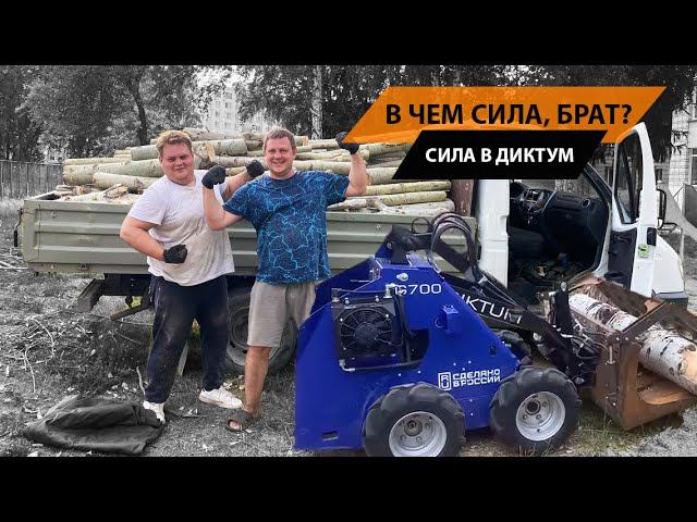 Уборка больших деревья маленьким погрузчиком. Вот как это происходит на самом деле. смотреть онлайн