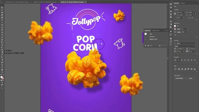Popcorn Bag Packaging Design in Illustrator/Photoshop | 3D Mockup смотреть онлайн