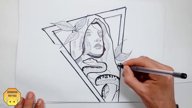 Design Tattoo Drawing - woman and snake tattoo смотреть онлайн