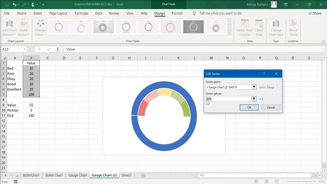 Gauge Chart in Excel | Speedometer Chart | Dial Chart смотреть онлайн