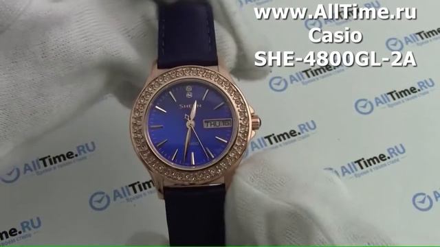 Обзор. Женские наручные часы Casio SHE-4800GL-2A смотреть онлайн