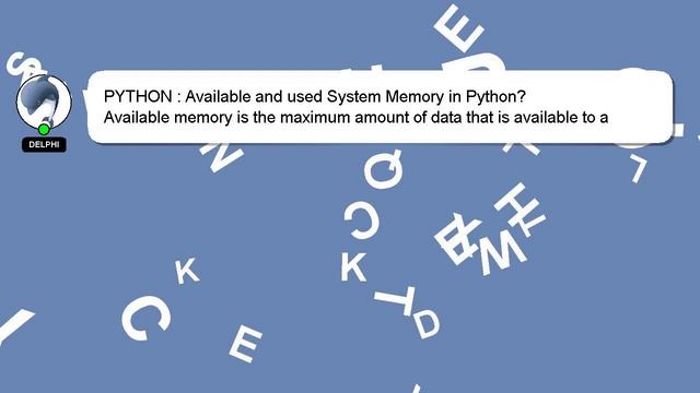 PYTHON : Available and used System Memory in Python? смотреть онлайн