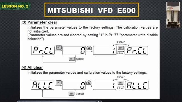 HOW TO RESET PARAMETER E500 | DEFAULT PARAMETER MITSUBISHI E500 | VFD E520 смотреть онлайн