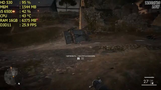 Battlefield 1- Intel HD Graphics 530 (i5 6500) - 720p | Test / Gameplay смотреть онлайн