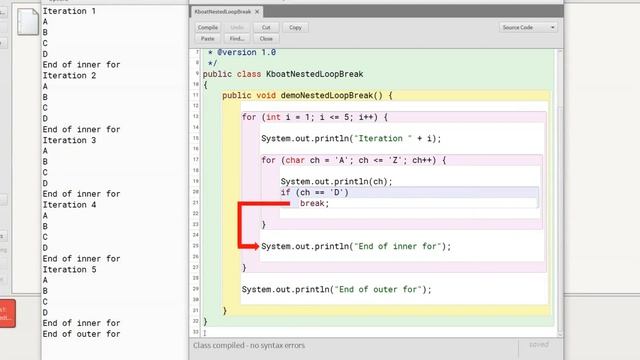 break Statement in Nested Loops | ICSE Computer Applications | Java & BlueJ смотреть онлайн