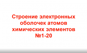 Строение электронных оболочек атомов элементов №1-20