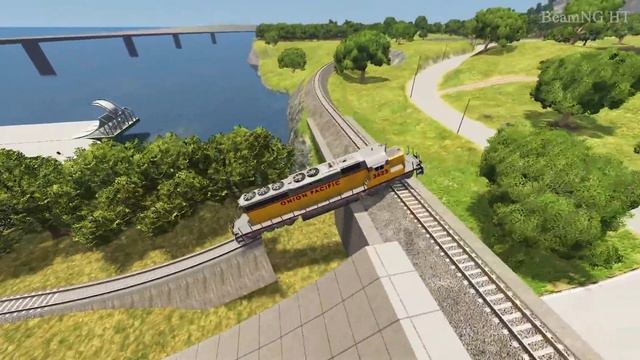 Trains vs Giant Pit – BeamNG.Drive смотреть онлайн