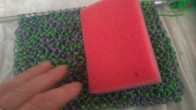 Вязание мочалки для посуды с губкой смотреть онлайн
