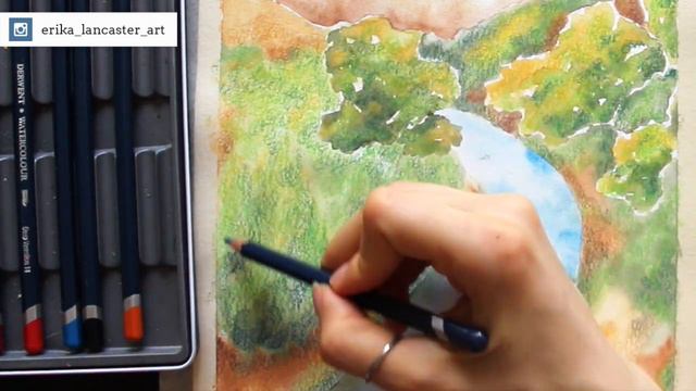 Combining Watercolor Paint and Pencils in a Scenery Painting смотреть онлайн