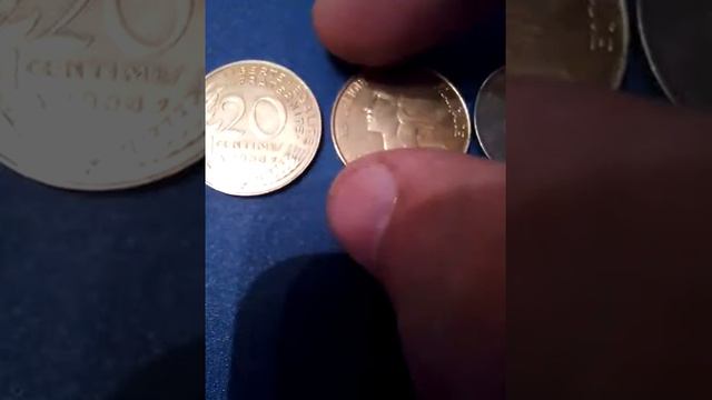 РЕСПУБЛИКА ФРАНЦИЯ - 5 sentimus - 1986, 10 s -1967, 1974, 1998, 20 s 1988, 1franc1961, 2francs1980 смотреть онлайн