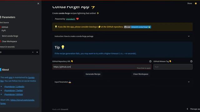 Create conda-forge package recipe online for Python libraries with Conda-Forger App смотреть онлайн