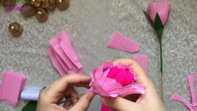 Kağız güllərdən buket hazırlama | Kağıttan gül yapımı | бумажный букет цветов | باقة زهور ورقية смотреть онлайн