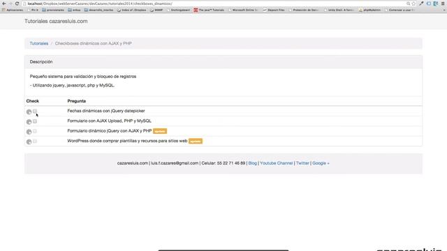 jQuery Checkbox con AJAX y PHP - Desbloqueo de registros смотреть онлайн