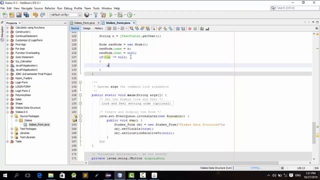 Stakes Data Structure in JAVA using Java Swing смотреть онлайн