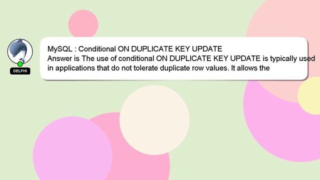 MySQL : Conditional ON DUPLICATE KEY UPDATE смотреть онлайн